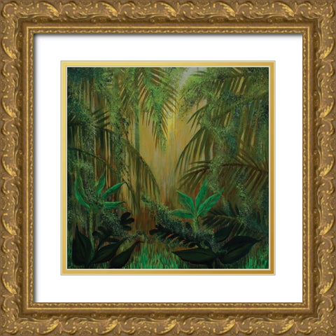 Jungle Memory Gold Ornate Wood Framed Art Print with Double Matting by Francis, Sandra