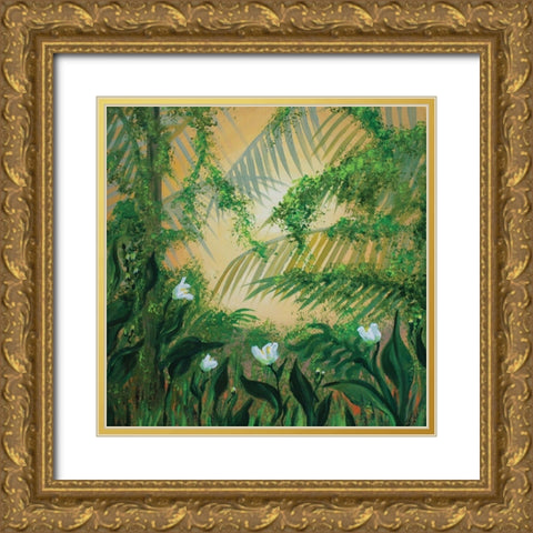 Forest Foliage Gold Ornate Wood Framed Art Print with Double Matting by Francis, Sandra