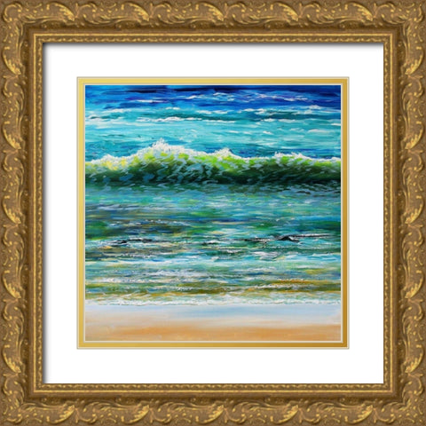 A Wave Gold Ornate Wood Framed Art Print with Double Matting by Francis, Sandra