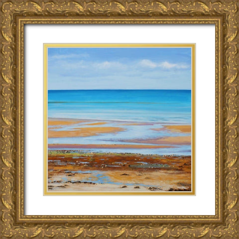 Into the Blue Gold Ornate Wood Framed Art Print with Double Matting by Francis, Sandra