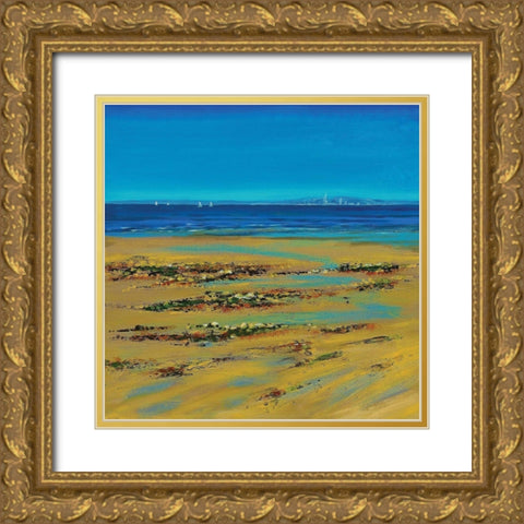 Coastal Colour Strip I Gold Ornate Wood Framed Art Print with Double Matting by Francis, Sandra