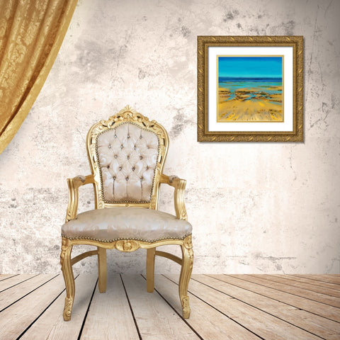 Coastal Colour Strip II Gold Ornate Wood Framed Art Print with Double Matting by Francis, Sandra
