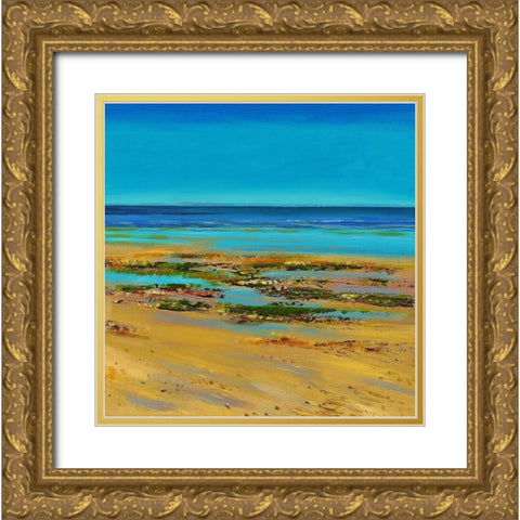 Coastal Colour Strip III Gold Ornate Wood Framed Art Print with Double Matting by Francis, Sandra