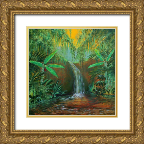 Jungle Pool Gold Ornate Wood Framed Art Print with Double Matting by Francis, Sandra