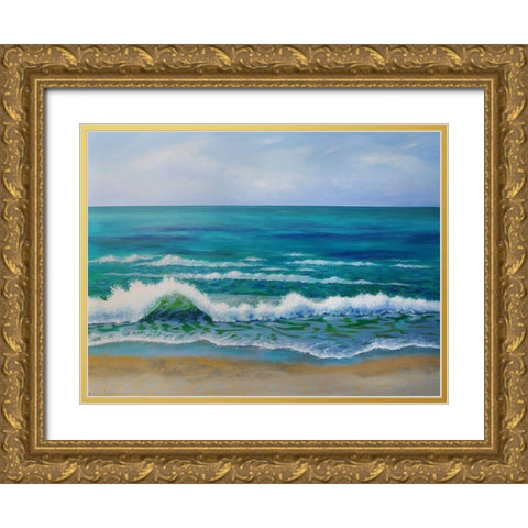 Summer Waves Gold Ornate Wood Framed Art Print with Double Matting by Francis, Sandra