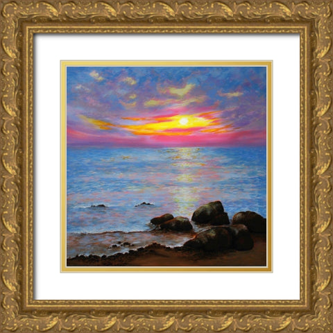 Early Sunrise Gold Ornate Wood Framed Art Print with Double Matting by Francis, Sandra
