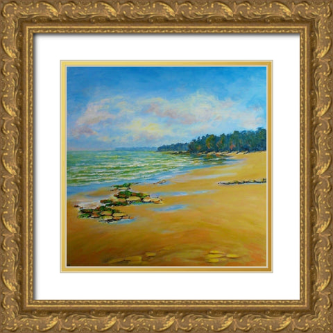 Sand Cove Bay Gold Ornate Wood Framed Art Print with Double Matting by Francis, Sandra