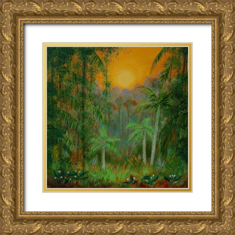 Edge of the Jungle Gold Ornate Wood Framed Art Print with Double Matting by Francis, Sandra
