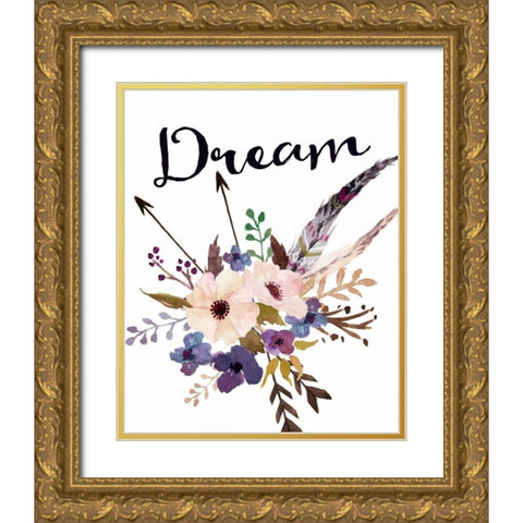 Dream Gold Ornate Wood Framed Art Print with Double Matting by Moss, Tara