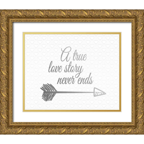 A True Love Story Gold Ornate Wood Framed Art Print with Double Matting by Moss, Tara