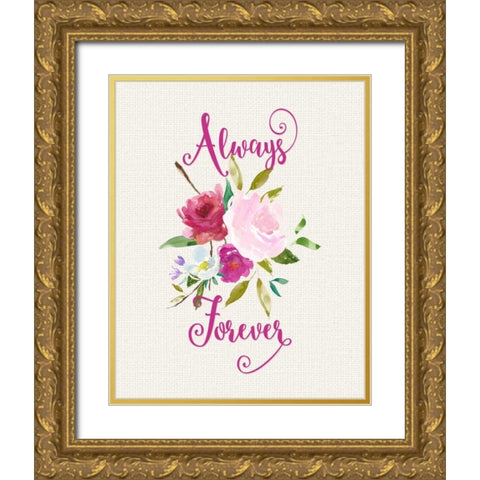 Always Forever Gold Ornate Wood Framed Art Print with Double Matting by Moss, Tara