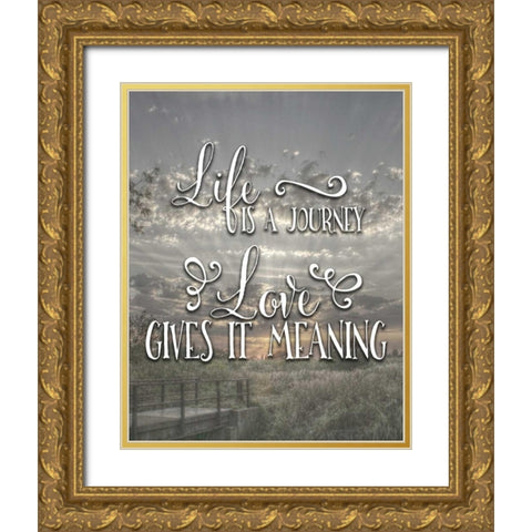 Life is a Journey - Photo Gold Ornate Wood Framed Art Print with Double Matting by Moss, Tara