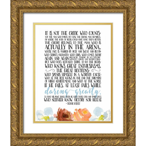 The Man in the Arena Gold Ornate Wood Framed Art Print with Double Matting by Moss, Tara