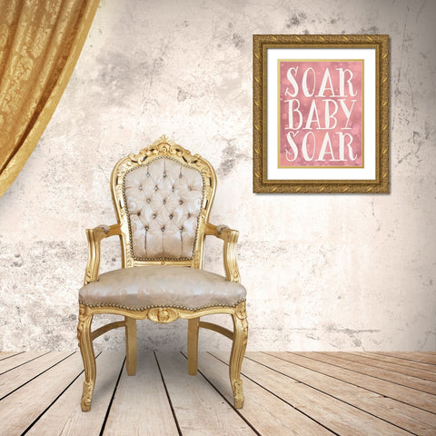 Soar Baby Soar Gold Ornate Wood Framed Art Print with Double Matting by Moss, Tara