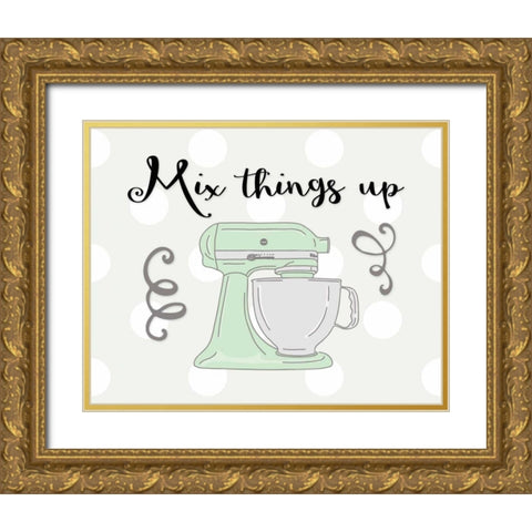 Mix Things Up Gold Ornate Wood Framed Art Print with Double Matting by Moss, Tara