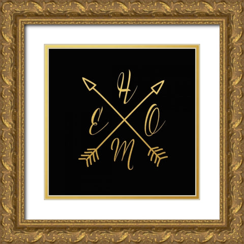 Home Arrows Gold Ornate Wood Framed Art Print with Double Matting by Moss, Tara