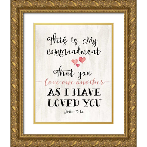 Love One Another Gold Ornate Wood Framed Art Print with Double Matting by Moss, Tara