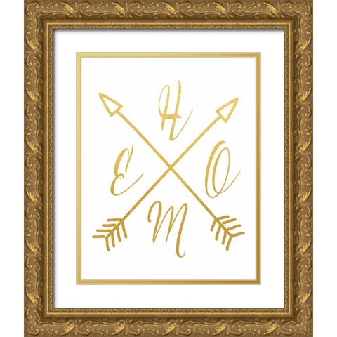 Home Arrows Gold Gold Ornate Wood Framed Art Print with Double Matting by Moss, Tara