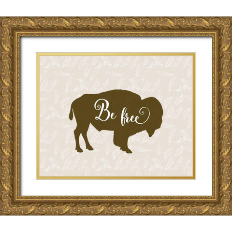 Be Free Gold Ornate Wood Framed Art Print with Double Matting by Moss, Tara