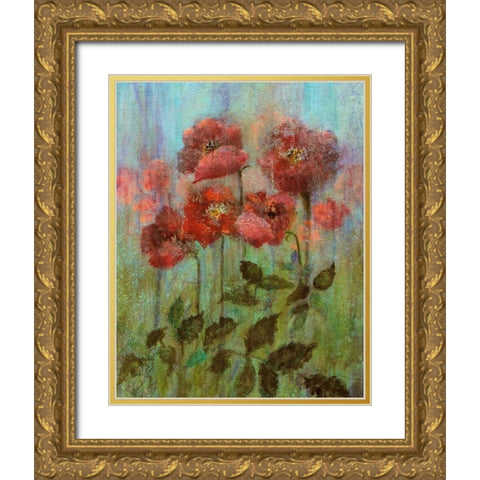 Floral Gold Ornate Wood Framed Art Print with Double Matting by Moss, Tara