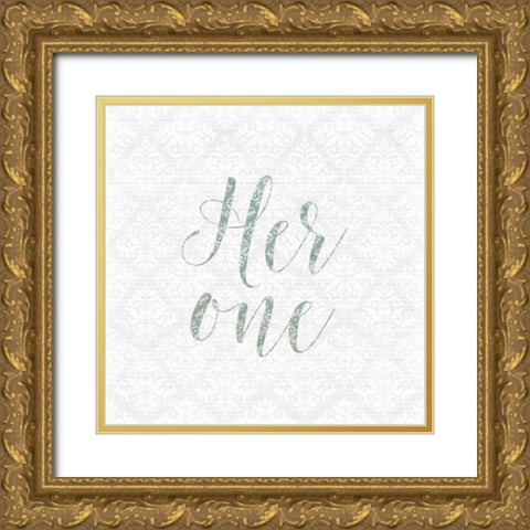 Her One Gold Ornate Wood Framed Art Print with Double Matting by Moss, Tara