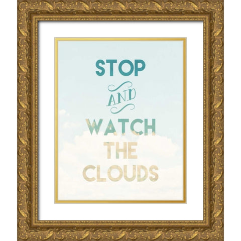 Watch the Clouds Gold Ornate Wood Framed Art Print with Double Matting by Moss, Tara