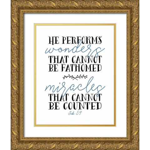 Job 5-9 Gold Ornate Wood Framed Art Print with Double Matting by Moss, Tara