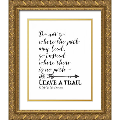 Leave a Trail II Gold Ornate Wood Framed Art Print with Double Matting by Moss, Tara