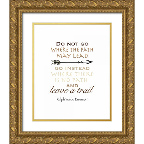 Leave a Trail Earth Tones Gold Ornate Wood Framed Art Print with Double Matting by Moss, Tara