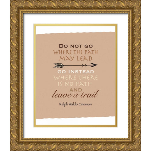 Leave a Trail Gold Ornate Wood Framed Art Print with Double Matting by Moss, Tara