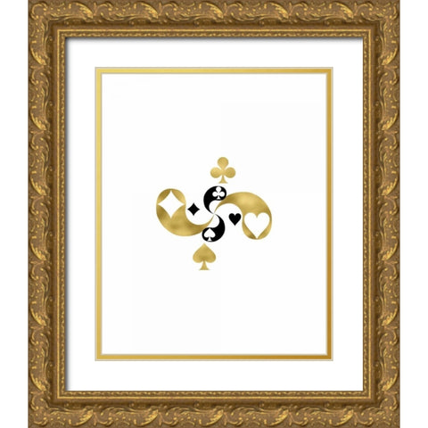 Card Symbols Gold Ornate Wood Framed Art Print with Double Matting by Moss, Tara