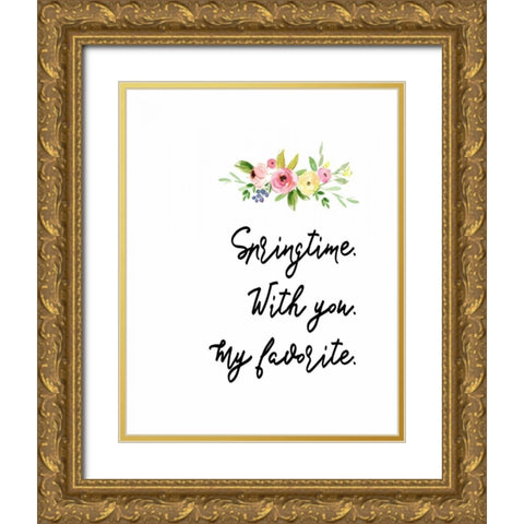 Springtime With You II Gold Ornate Wood Framed Art Print with Double Matting by Moss, Tara