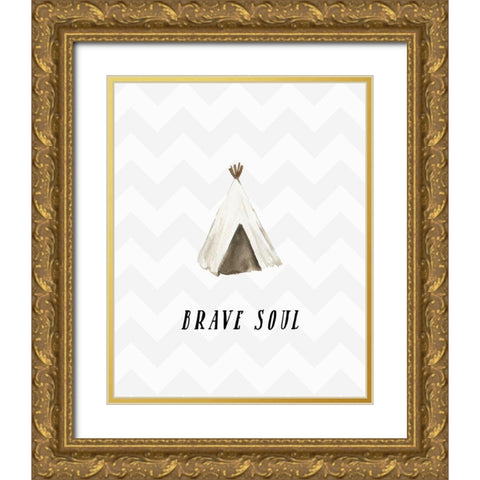 Brave Soul Gold Ornate Wood Framed Art Print with Double Matting by Moss, Tara