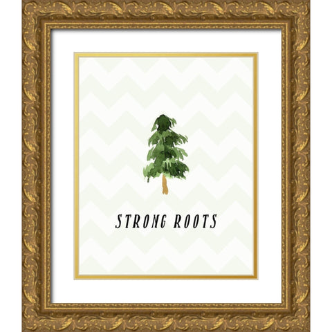 Strong Roots Gold Ornate Wood Framed Art Print with Double Matting by Moss, Tara