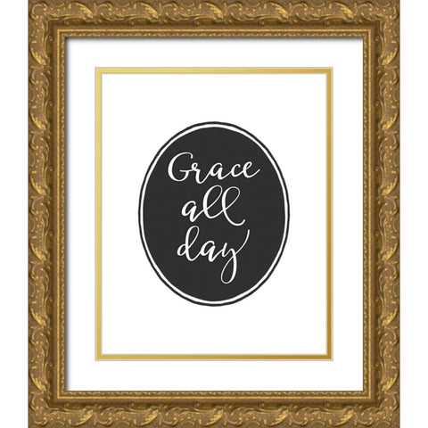 Grace All Day Gold Ornate Wood Framed Art Print with Double Matting by Moss, Tara