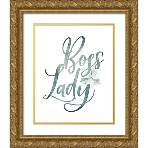 Bossy Lady Floral II Gold Ornate Wood Framed Art Print with Double Matting by Moss, Tara