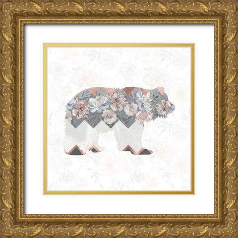 Square Bear Gold Ornate Wood Framed Art Print with Double Matting by Moss, Tara