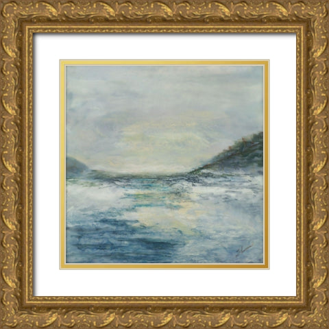 Estuarine Gold Ornate Wood Framed Art Print with Double Matting by Shanti, Shima