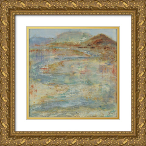 Send Rain to Wash the Face of Earth Gold Ornate Wood Framed Art Print with Double Matting by Shanti, Shima