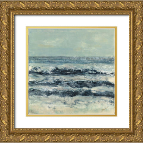 Crossing Currents Gold Ornate Wood Framed Art Print with Double Matting by Shanti, Shima