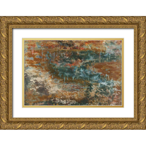 Wending Way IV Gold Ornate Wood Framed Art Print with Double Matting by Shanti, Shima