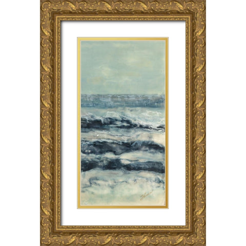 Crossing Currents II Gold Ornate Wood Framed Art Print with Double Matting by Shanti, Shima