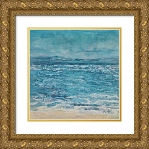 Winters Gale Gold Ornate Wood Framed Art Print with Double Matting by Shanti, Shima