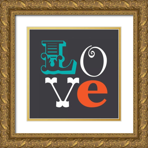 Love Gold Ornate Wood Framed Art Print with Double Matting by Robinson, Tamara