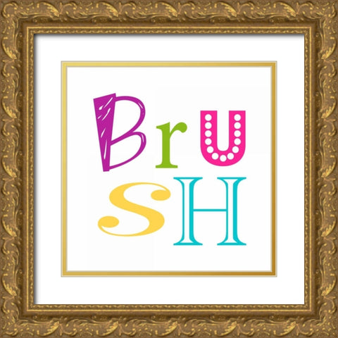 Brush Gold Ornate Wood Framed Art Print with Double Matting by Robinson, Tamara