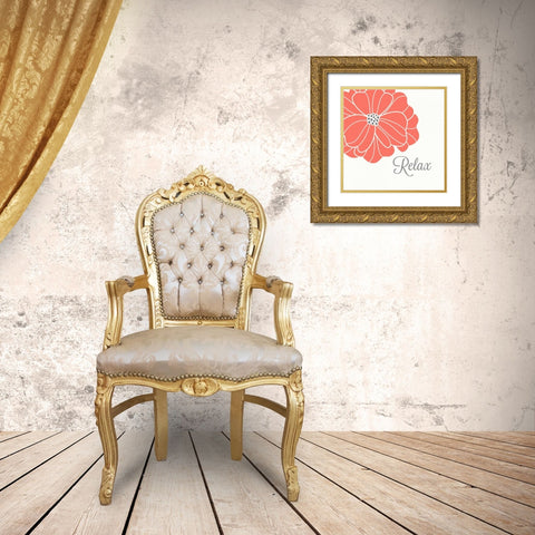 Relax Gold Ornate Wood Framed Art Print with Double Matting by Robinson, Tamara