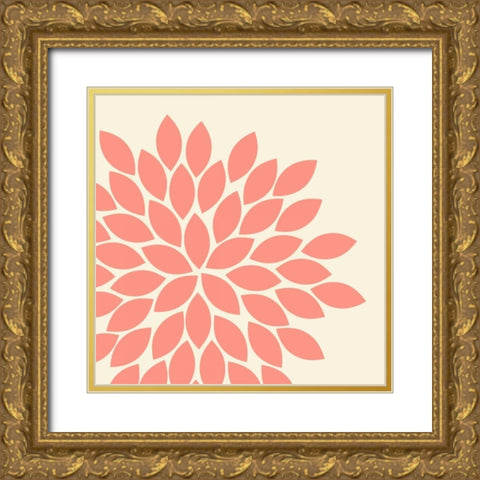 Flower Burst I Gold Ornate Wood Framed Art Print with Double Matting by Robinson, Tamara