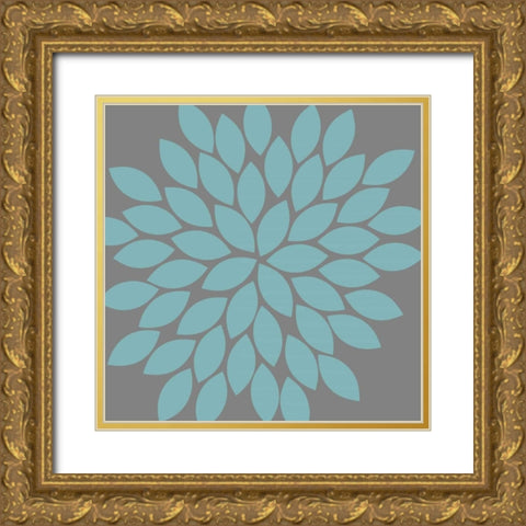 Flower Burst II Gold Ornate Wood Framed Art Print with Double Matting by Robinson, Tamara