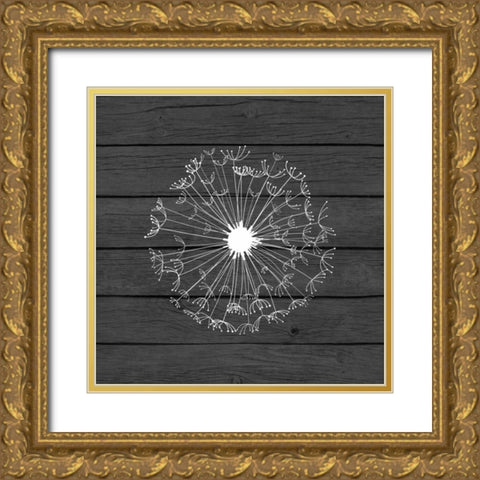 Grey Dandelion II Gold Ornate Wood Framed Art Print with Double Matting by Robinson, Tamara