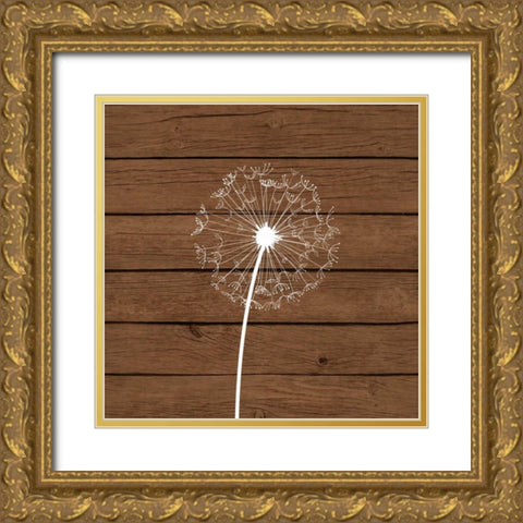 Brown Dandelion I Gold Ornate Wood Framed Art Print with Double Matting by Robinson, Tamara